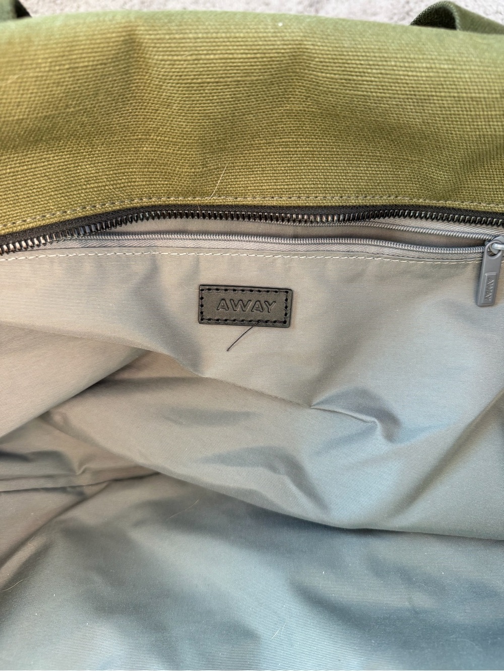 Away Olive Canvas Duffel Bag with Black Accents - Picture 6 of 6